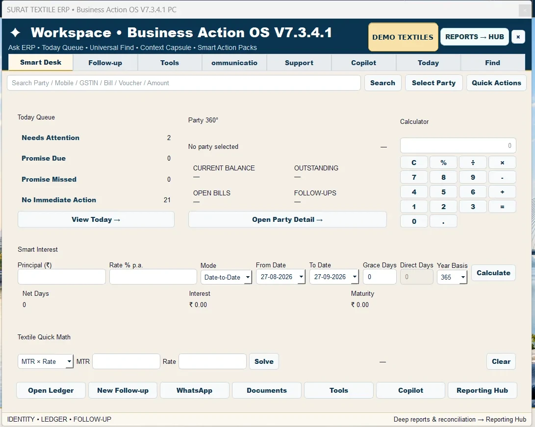 NITIN AI business action workspace
