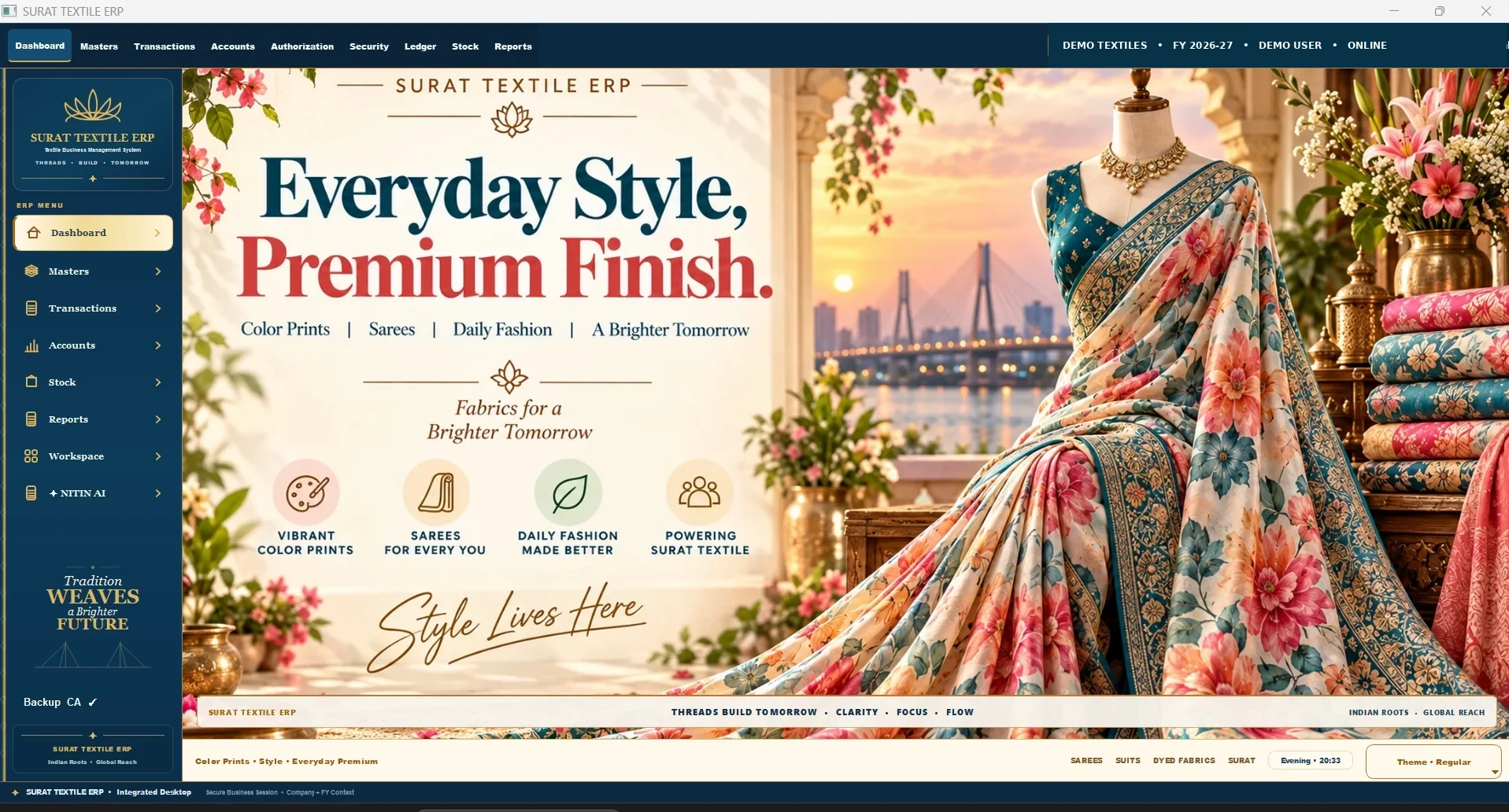 SURAT TEXTILE ERP sales connected workspace